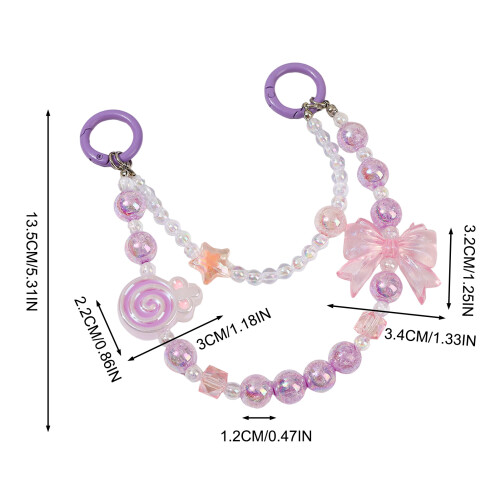(1) Colorful Beads Keychain - Durable Bag & Car Charm