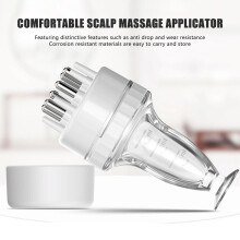 (Pearl White) Scalp Massage Comb w/ 1mL Roller for Hair Care