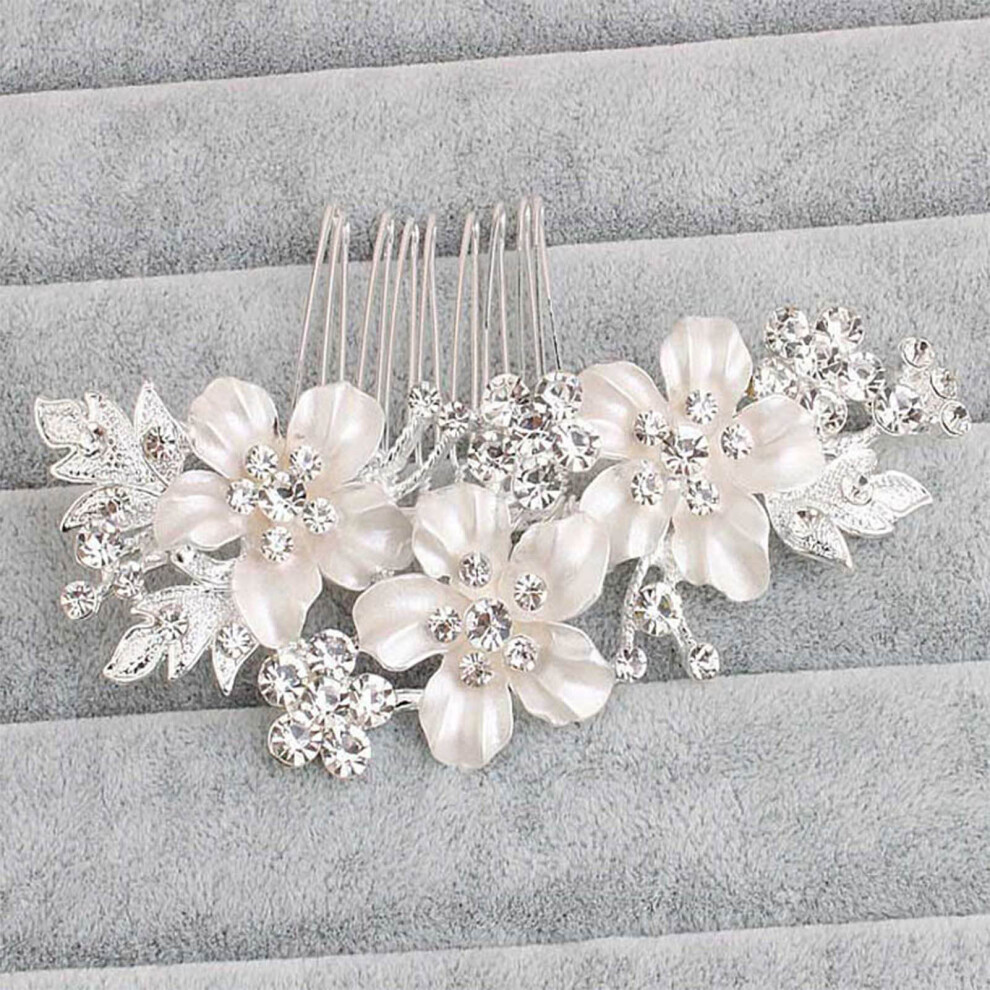 Creation-3C (Silver) Vintage Hair Comb For Wedding & Engagement