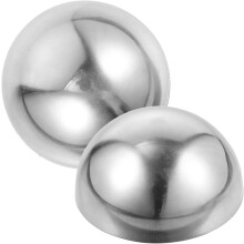 2 st Dekorativa Rostfria Stålkulor Ihåliga Kulor Halvklot Polerad Spegelfinish Silver Snygg Reflekterande