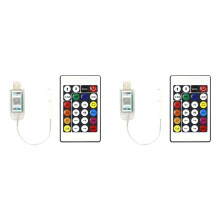 2X Controller LED Musicale, Controller di Luci In Pelle Colorata, 24 Tasti, Versatile Ed Efficiente