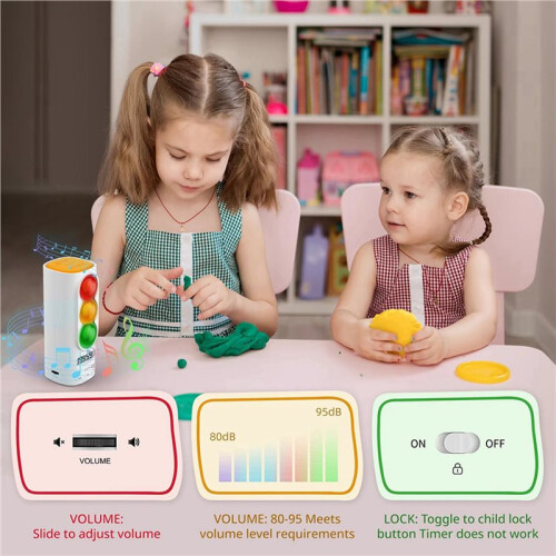 2X Visual Timer for Kids Traffic Light Audio Digital LCD Display Timer for Classroom Home Kitchen Countdown Visual Timer 2