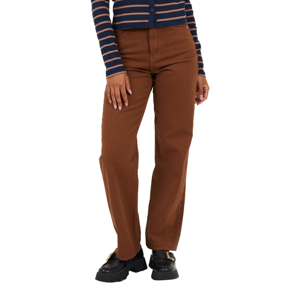 Brave Soul (8 Uk, Pale Brown) Womens/Ladies Para Mid Rise Straight Leg Jeans
