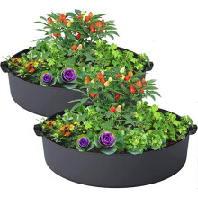 ZtohPyo 2-Pack de Bolsas de Cultivo de 15 Galones, Macetas de Tela Redondas con 2 Asas
