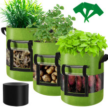 Florelf Bolsas de Cultivo Visibles para Tomate/Papa/Zanahoria 7 Galones 3-Pack