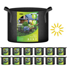 iPower 12-Pack Bolsas de Cultivo de 5 Galones con Mangos de Nailon