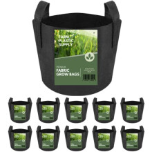 Farm Plastic Supply - Bolsas de Cultivo de Tela de 7 Galones - (Paquete de 10) - Macetas de Tela con Asas