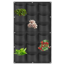 Bolsas de Cultivo Colgantes, Jardinera Vertical de Pared con 18 Bolsillos para Plantas