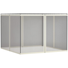 Outsunny 10' x 13' Rete Laterale in Mesh per Gazebo e Tende con Cerniera, Solo Rete Laterale, Bianca