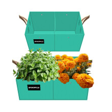 SPONDWILD 2 Pzs Bolsa de Cultivo Rectangular de 6 Galones para Hierbas, Maceta de Jardín Reutilizable (Verde)