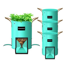 SPONDWILD 4 Pack de Bolsas de Cultivo para Patatas de 10 Galones, Bolsa de Jardín PE con Ventanas Transpirables y Asas Reforzadas
