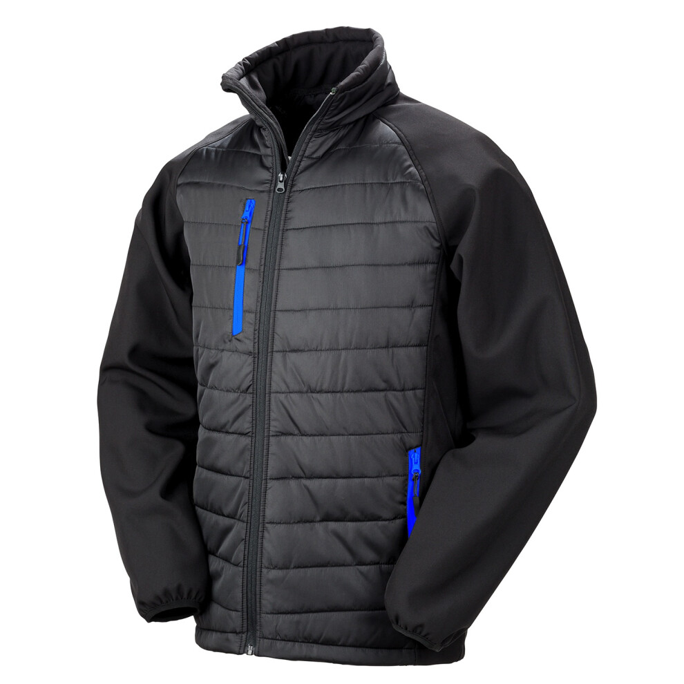 Result (M, Black/Royal Blue) Unisex Adult Compass Softshell Padded Jacket