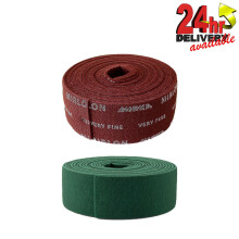 Mirka Mirlon Scotch Brite 115mm Sanding Strips 10m Roll Green Red VF mix 2 rolls