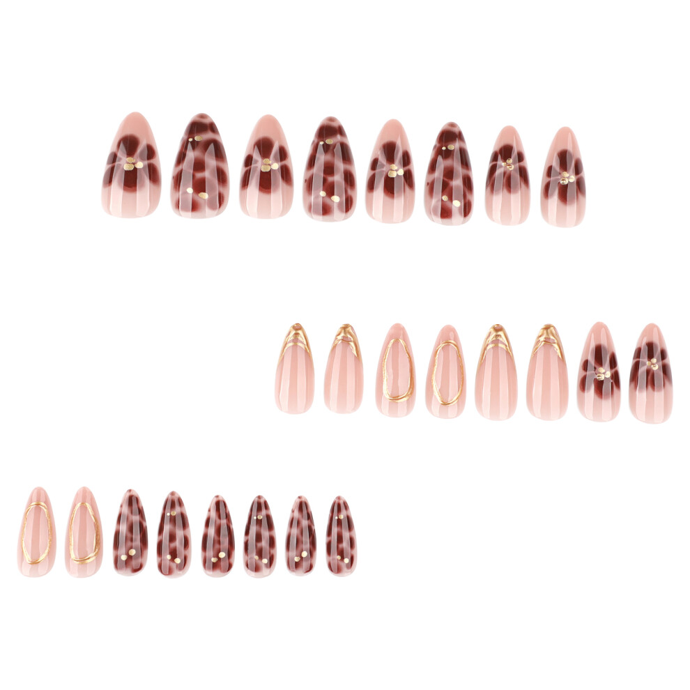 Roc-Electron Floral Pink Fake Nails - Long Lasting & Flexible