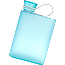 A5 Flache blaue Sport-Wasserflasche 380 ml, Tragbare Wanderflasche/Reisekessel