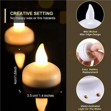 96 Flameless Water Candles, Floating Water Electronic Candles, Wedding Party Pool Dinner Candles (Yellow Light)