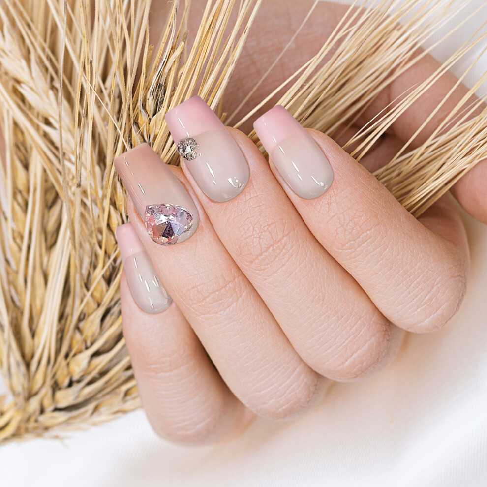 Phui-Pet-Supplies (Xs) Pink Rhinestone Fake Nails - Reusable Diy