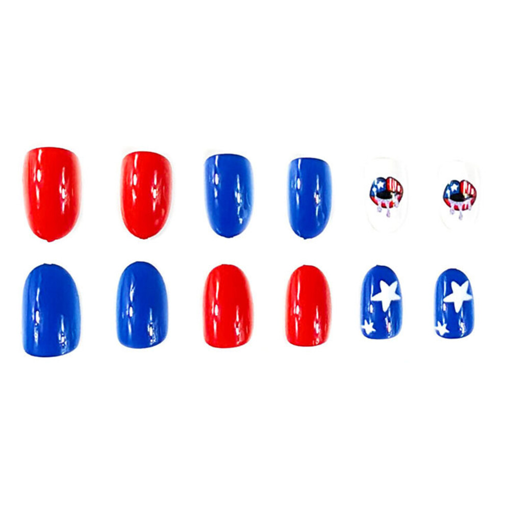 Phui-Pet-Supplies 4Th July Press-On Nails - Sweet Reusable False Nails