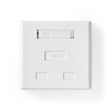 Síťový nástěnný box | Na zeď | 2 port(y) | UTP CAT6 | Rovný | Žena | Pozlaceno | PVC | Bílá | Krabice