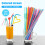 (100pcs) Bendable Disposable Straws 26cm for Drinks Party Bar 1