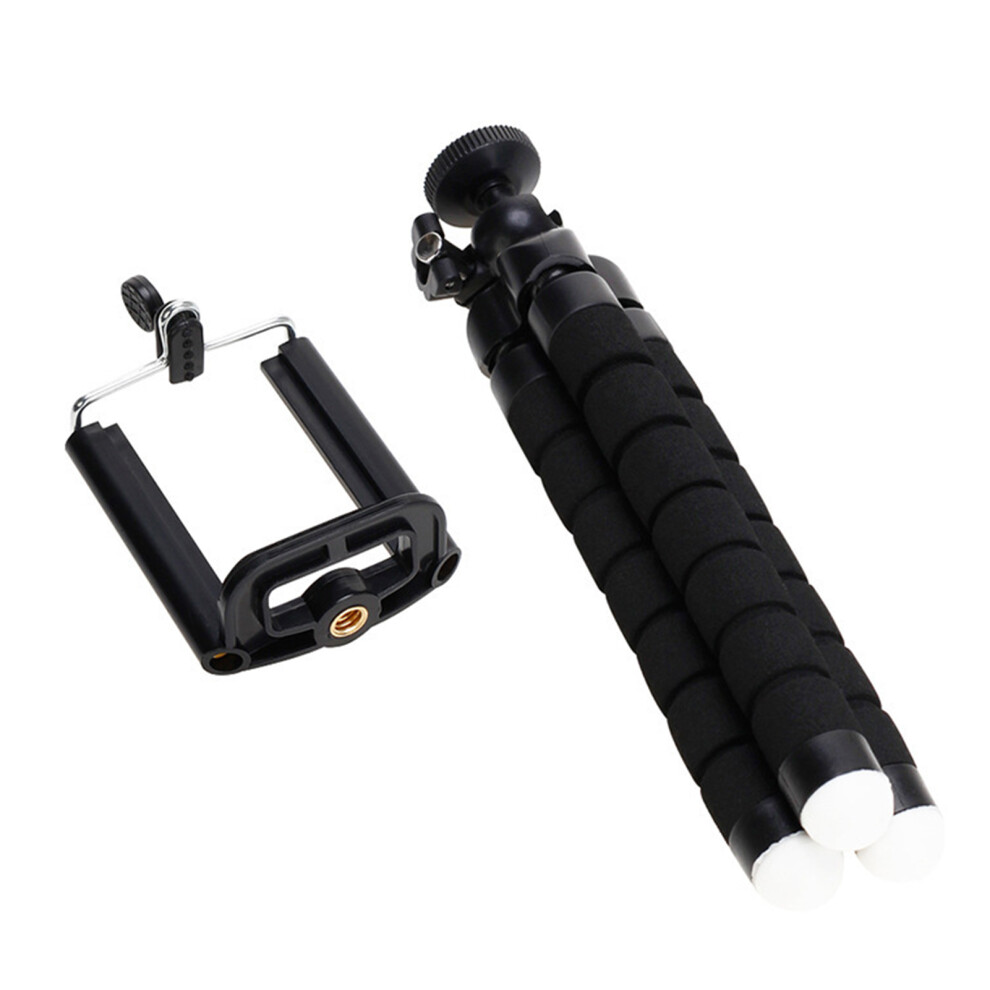(Black) Flexible Phone & Camera Tripod Stand Black 6461731034674