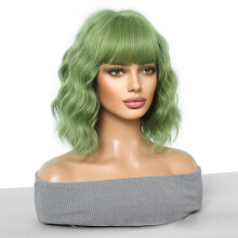 (Avocado Green) Short Curly Wig for Women - Halloween & Party