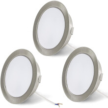 Focos LED Empotrables 12V para Muebles y Techo Planos 3000K 3 uds 6,5 cm — iluminacion autocaravana, luz led armario