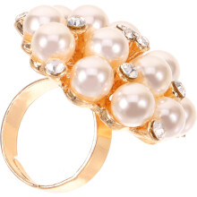 Verstellbarer, offener Statement-Perlenring für Damen, Modeschmuck aus Gold und Weiß, trendiger Fingerring für Freizeit und Party