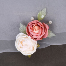 (1) Vintage Silk Flower Hair Clip with Pearl