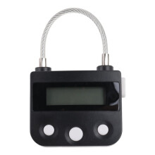 Bloqueo de Metal con Temporizador USB Pantalla LCD Metal ElectróNico Recargable Temporizador Candado MultifuncióN Negro