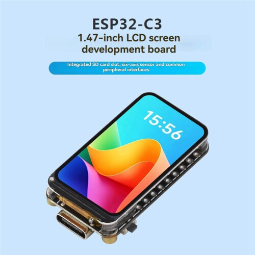 For ESP32-C3 1.47inch LCD Display Development Board 172x320 Wi-Fi and  BLE 5 HMI/LVGL GUI Development 1