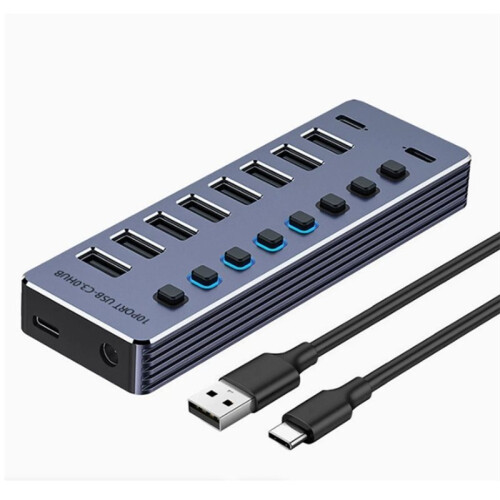 USB 3.0 Hub 10  Splitter OFF/  Power Adapter USB  Extender for Labtop Mobile Phone Tablets