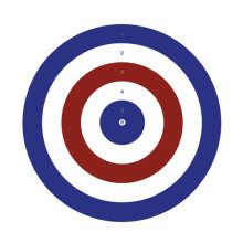 Bisley Paper coloured targets - Red/white/blue - 14cm - pk of 10
