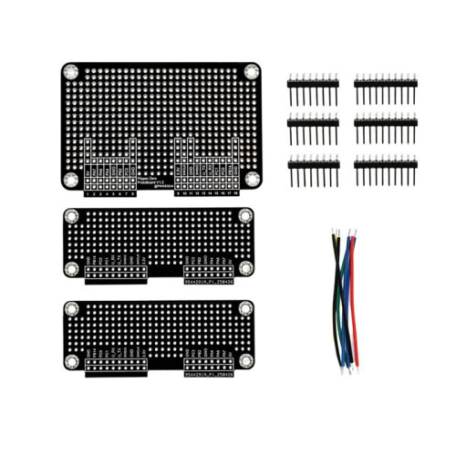 Zero Prototyping Board Kit Breadboard Expansion Set with 1 Large and 2 Small Boards Includes Matching GPIO