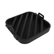 Multifunctional Grill Pan, Baking Kitchen Accessories, Oil Control Air Fryer, Silicone Barbecue Rack Black