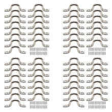 60Pcs Stainless Steel Peck Plate Eye Plates Ceiling Hook Kayak Eye Plate Kayak Pad for Kayak Canoe, Kayak Canoe Rigging
