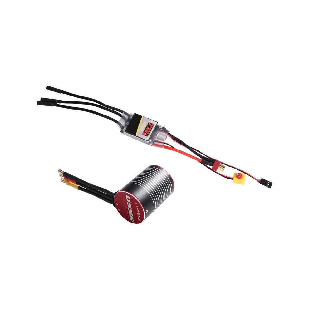 Brecantia 3650 5200Kv High-Speed Brushless Motor And 75A Brushless Esc For Arrma Hsp Redcat Rc4wd Axial Scx10 D90