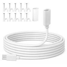 USB C Extension Cable, USB C Male to Female Extender Cord with Clips & Waterproof Case for Ring Pan-Tilt Indoor Cam 20ft