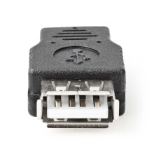 USB Micro-B-adapter | USB 2.0 | USB Micro-B-stekker | USB-A-vrouw | 480Mbps | Vernikkeld | PVC | Zwart | Blaar