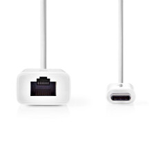 USB-netwerkkaart | USB 3.2 Gen 1 | 1000Mbps | USB-C-stekker | RJ45 vrouwelijk | 0,20 m | Rond | Vernikkeld | Getint koper | Wit | Doos