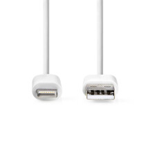 Lightning-kabel | USB 2.0 | Apple Lightning, 8-polig | USB-A-stekker | 480Mbps | Vernikkeld | 2,00 m | Rond | PVC | Wit | Doos