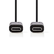 USB-kabel | USB 3.2 Gen 1 | USB-C-stekker | USB-C-stekker | 60 W | 4K@60Hz | 5 Gbps | Vernikkeld | 1,00 m | Rond | PVC | Zwart | Doos