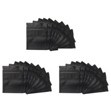300 Pack Smell Proof Bags - 3 x 4 Inch Resealable Mylar Bags Foil Pouch Bag Flat Zipper Closure Bag Matte Black