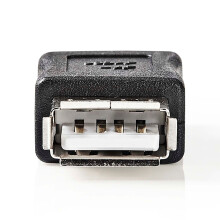 USB-A-adapter | USB 2.0 | USB-A-vrouw | USB-A-vrouw | 480Mbps | Rond | Vernikkeld | PVC | Zwart | Doos