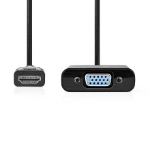 VGA-adapter | HDMI-aansluiting | VGA Vrouwelijk 15p / 3,5 mm Vrouwelijk | Vernikkeld | Recht | PVC | Zwart | Geval
