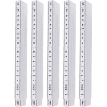 5pcs White Folding Carpenters Ruler Folding Rule Plastic Meter Stick Compact 2 Metres 10  Foldable Ruler