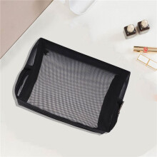 Black Mesh Makeup Bag See Through Zipper Pouch Travel Cosmetic and Toiletries Organizer Bags Pack of 12(S,M,L)