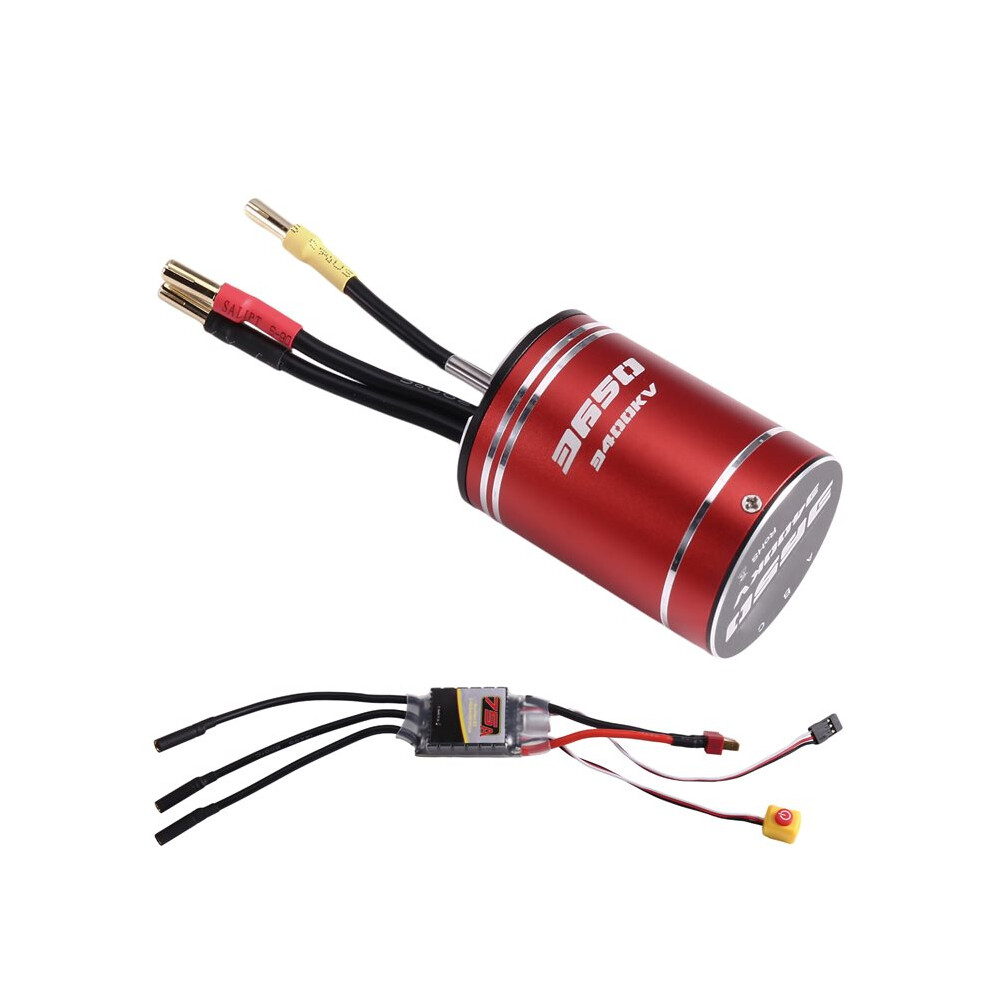 Brecantia 3650 3400Kv High-Speed Brushless Motor And 75A Brushless Esc For Arrma Hsp Redcat Rc4wd Axial Scx10 D90