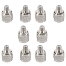 10Pcs N Type Male Plug to F Female RF Coaxial Adapter Connector for Wireless Antenna,Silver