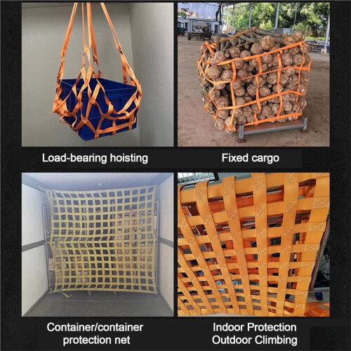 Cargo Lifting Net,Flat Polyester Sling Hoisting Net Square Mesh Tear Resistance Safety Net Straps,Hanging Netting 2